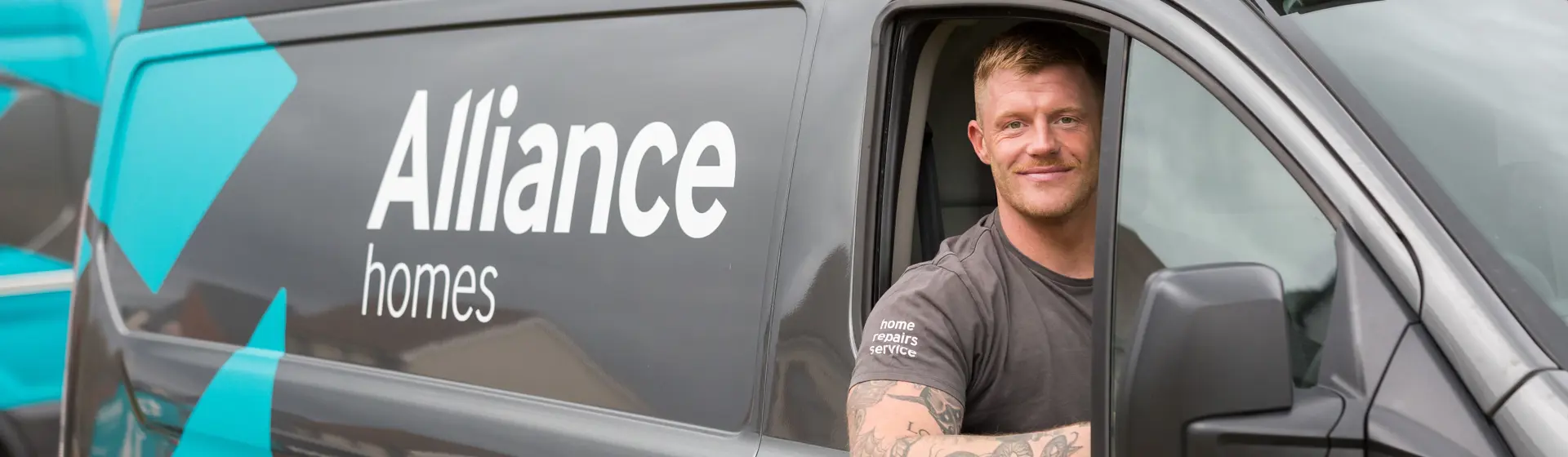 Alliance Homes repairs operative in van