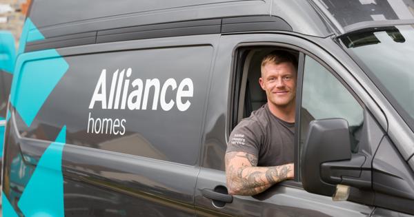 Alliance Homes repairs operative in van