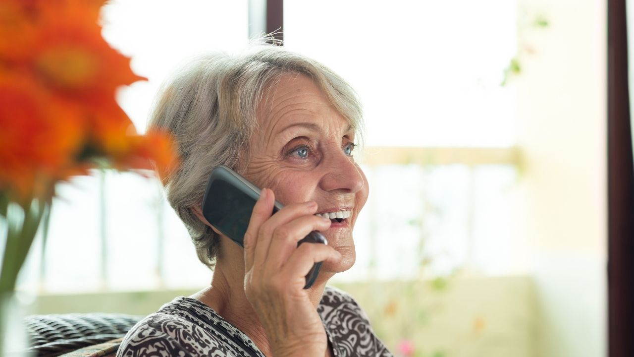 Elderly Lady On The Phone