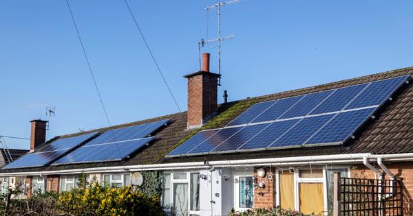 Image of houses with solar panels on roof 