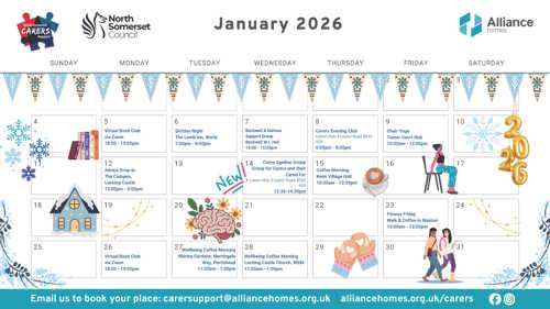 Calendar of events for January 2026