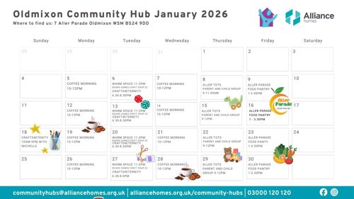 Oldmixon Community Hub January 2026 What's On