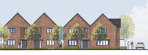 computer image of a row of houses