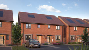 CGI image of a row of new homes