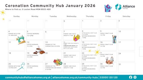 Coronation Community Hub January 2026 What's On