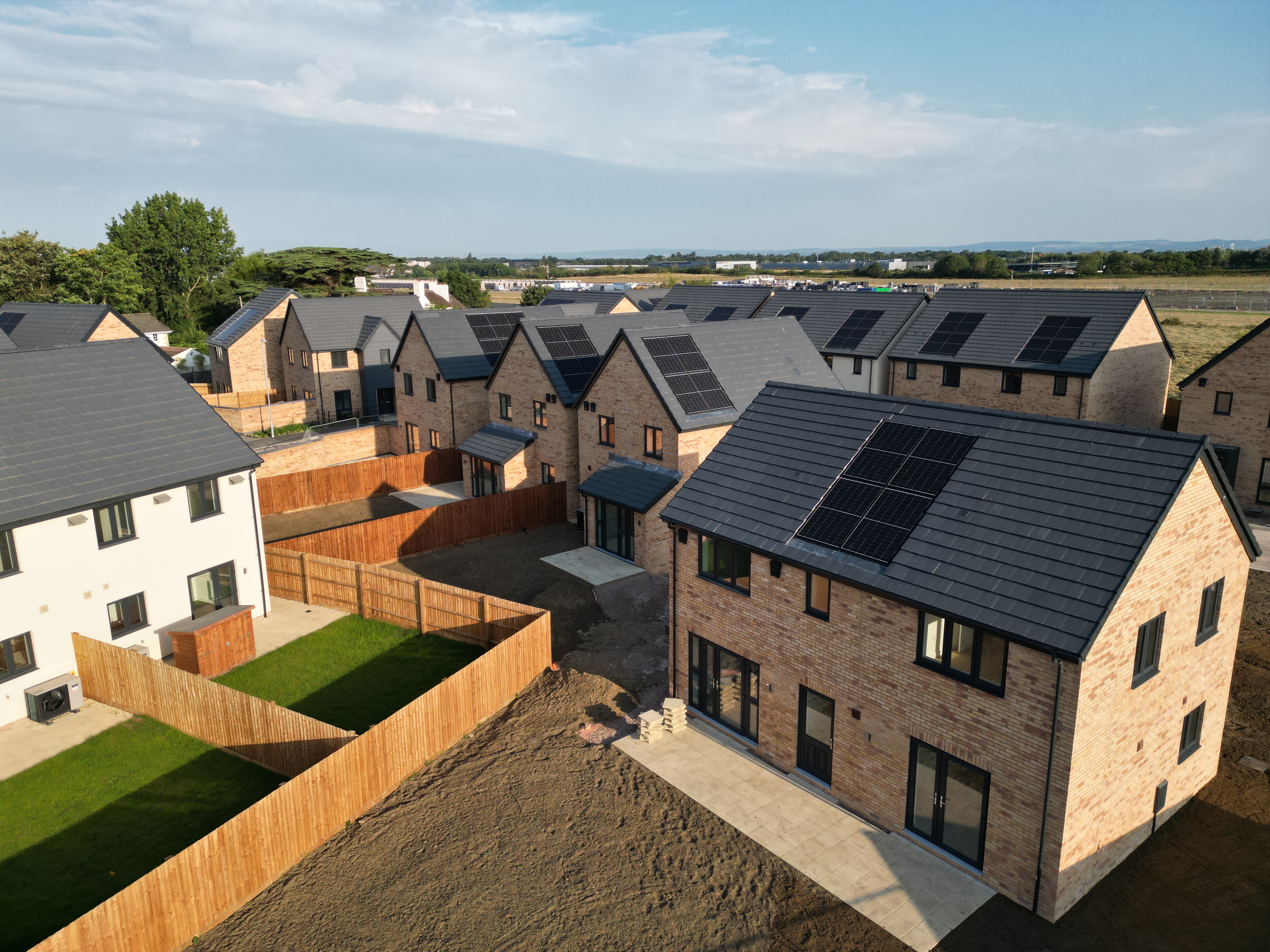 View of new houses from above