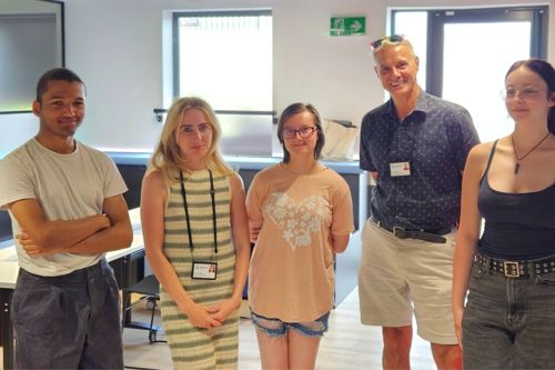 A group of young people together.