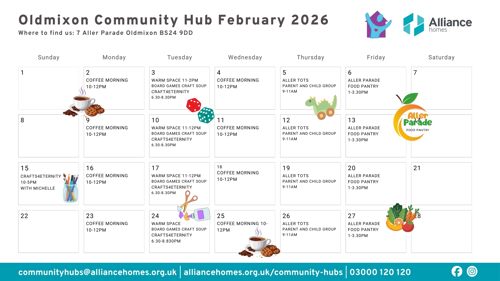 Oldmixon Community Hub What's On February 2026