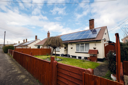 Home with solar panels